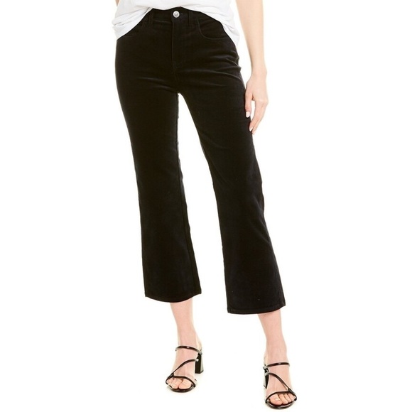 Current Elliott Black Velvet Cropped Pants The Vanessa - Picture 1 of 10